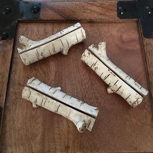 NWT BIRCH LOGS PLACE CARD HOLDERS
